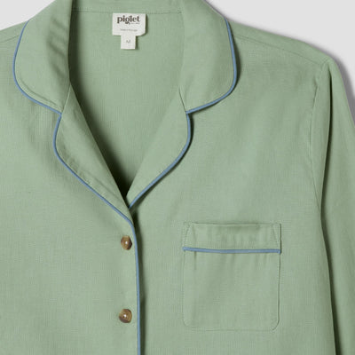Sage Green Linen Blend Pajama Set