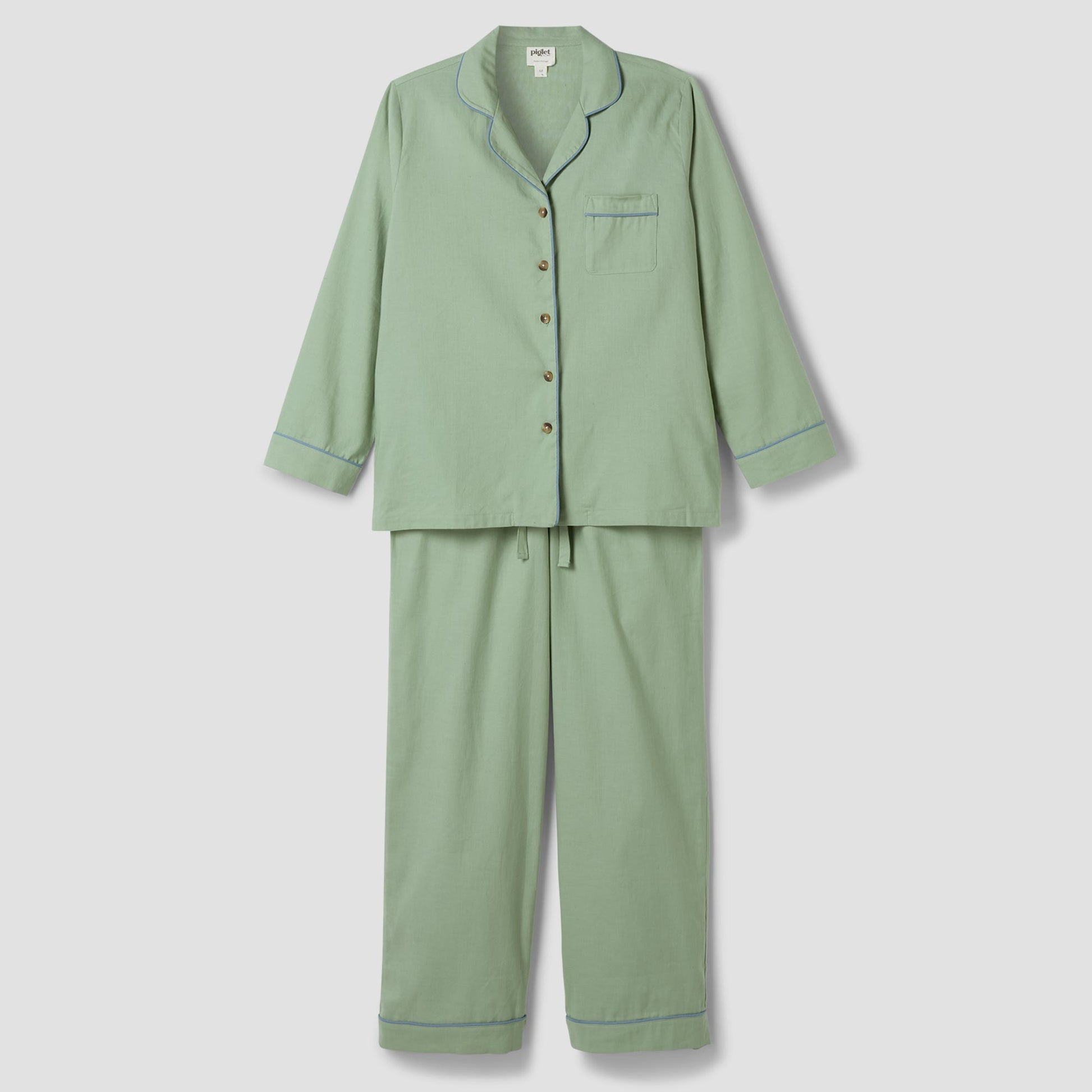 Sage Green Linen Blend Pajama Set