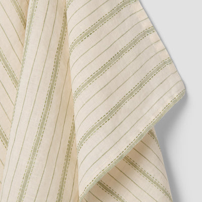 Pear Ticking Stripe 100% Linen Tea Towel - alternate image