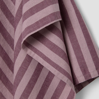 Plum Wine Pembroke Stripe Linen Blend Tea Towel - alternate image