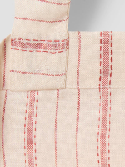 Mineral Red Ticking Stripe 100% Linen Tote Bag - alternate image