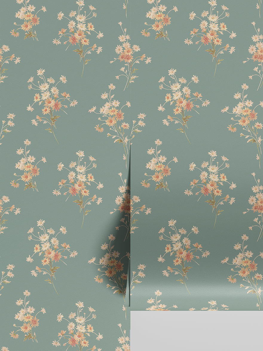 Daisy Bouquet Pattern Wallpaper