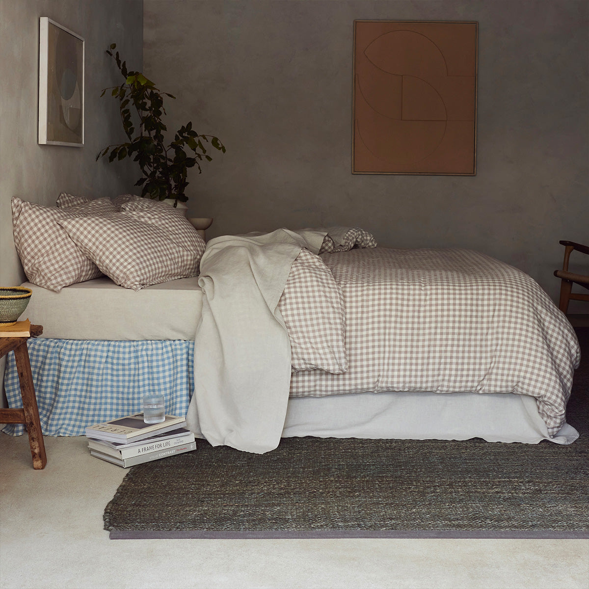 Bella Linen Dressing Gown - Mushroom