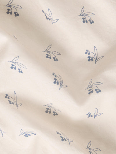 Cove Blue Martha Floral Cotton Frill Pillowcases (Pair)