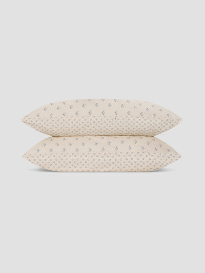 Cove Blue Martha Floral Cotton Pillowcases (Pair)