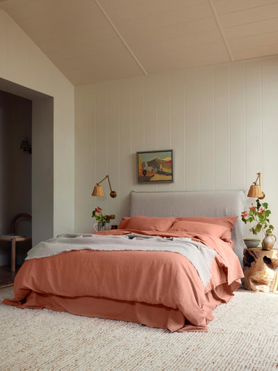 Warm Clay 100% Linen Duvet Cover - alternate image