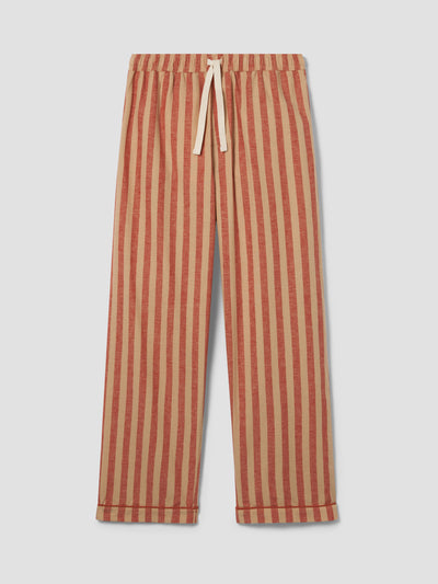 Sandstone Red Men's Pembroke Stripe Linen Blend Pajama Pants