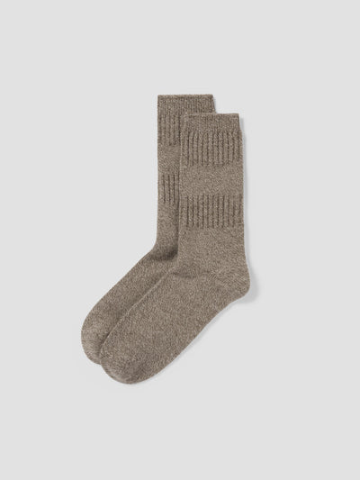 Mushroom Merino Wool Ribbed Socks