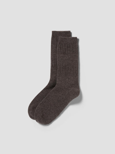 Warm Gray Merino Wool Ribbed Socks
