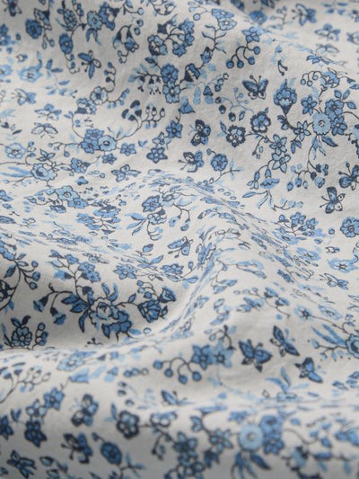 Blue Mini Meadow Cotton Flat Sheet