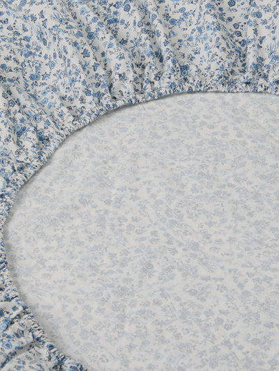 Blue Mini Meadow Cotton Fitted Sheet - alternate image