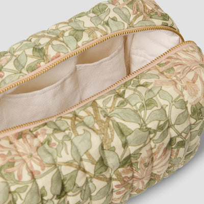 Soft Sage Honeysuckle 100% Linen Wash Bag - alternate image