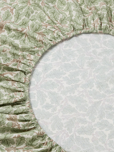 Leafy Arbour Oak Kids Cotton Fitted Sheet