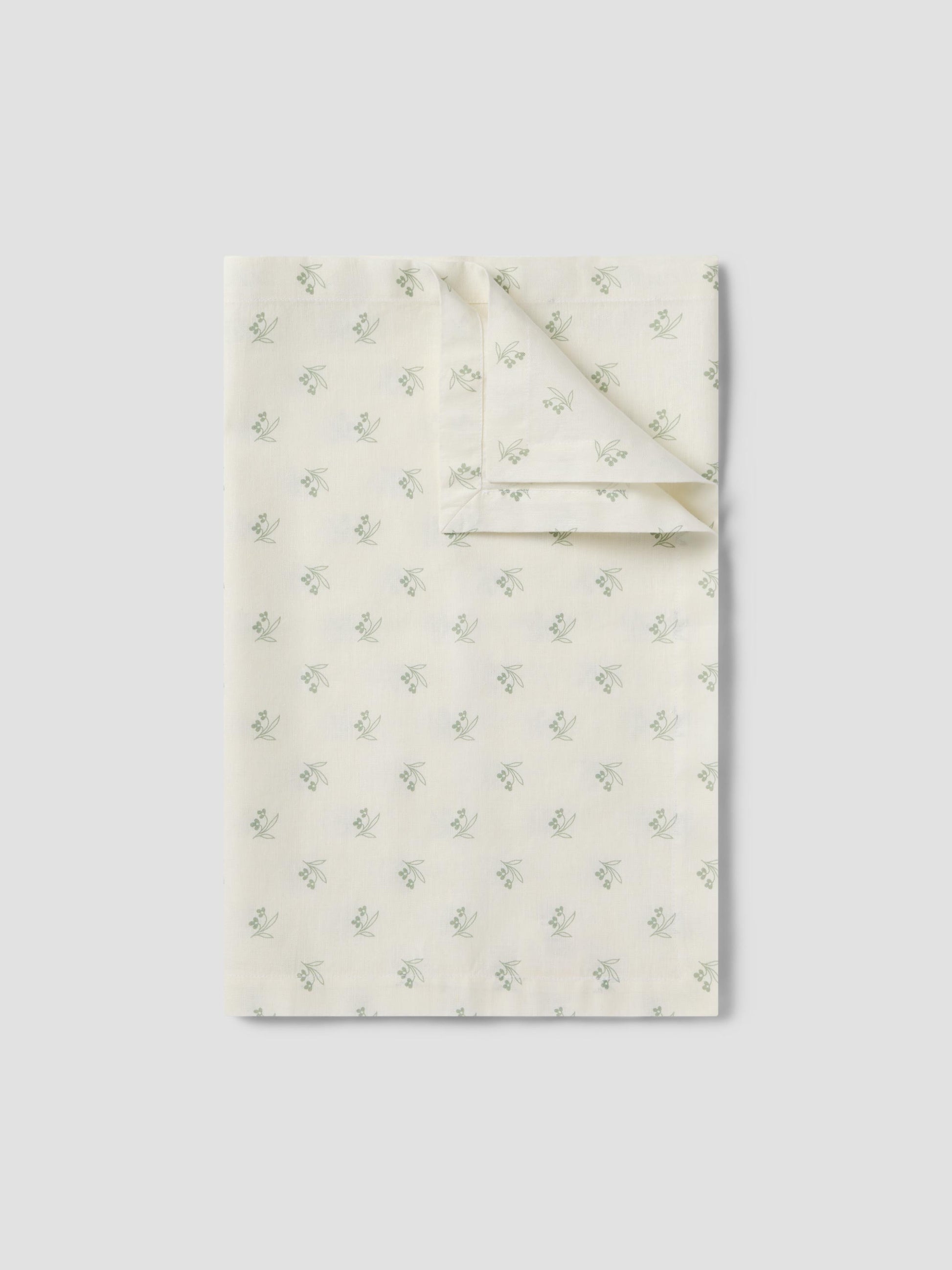 Floral patterned fabric swatch on a plain background