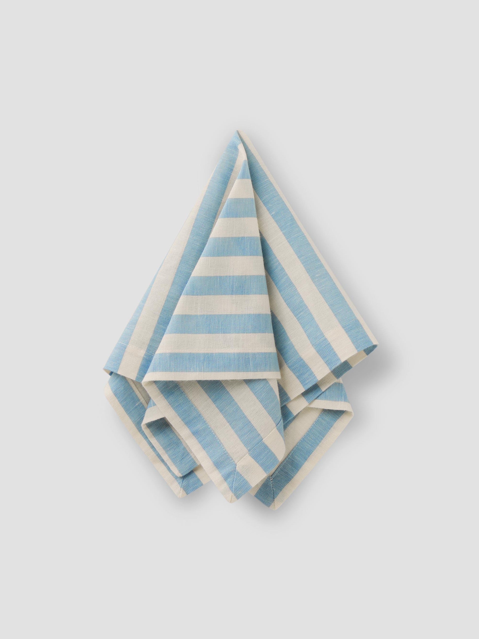 Coastal Blue Pembroke Stripe Linen Blend Napkin Set of 4