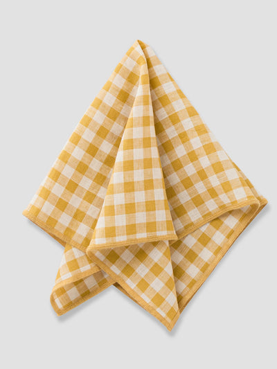 Honey Gingham Linen Blend Napkins Set of 4 - alternate image