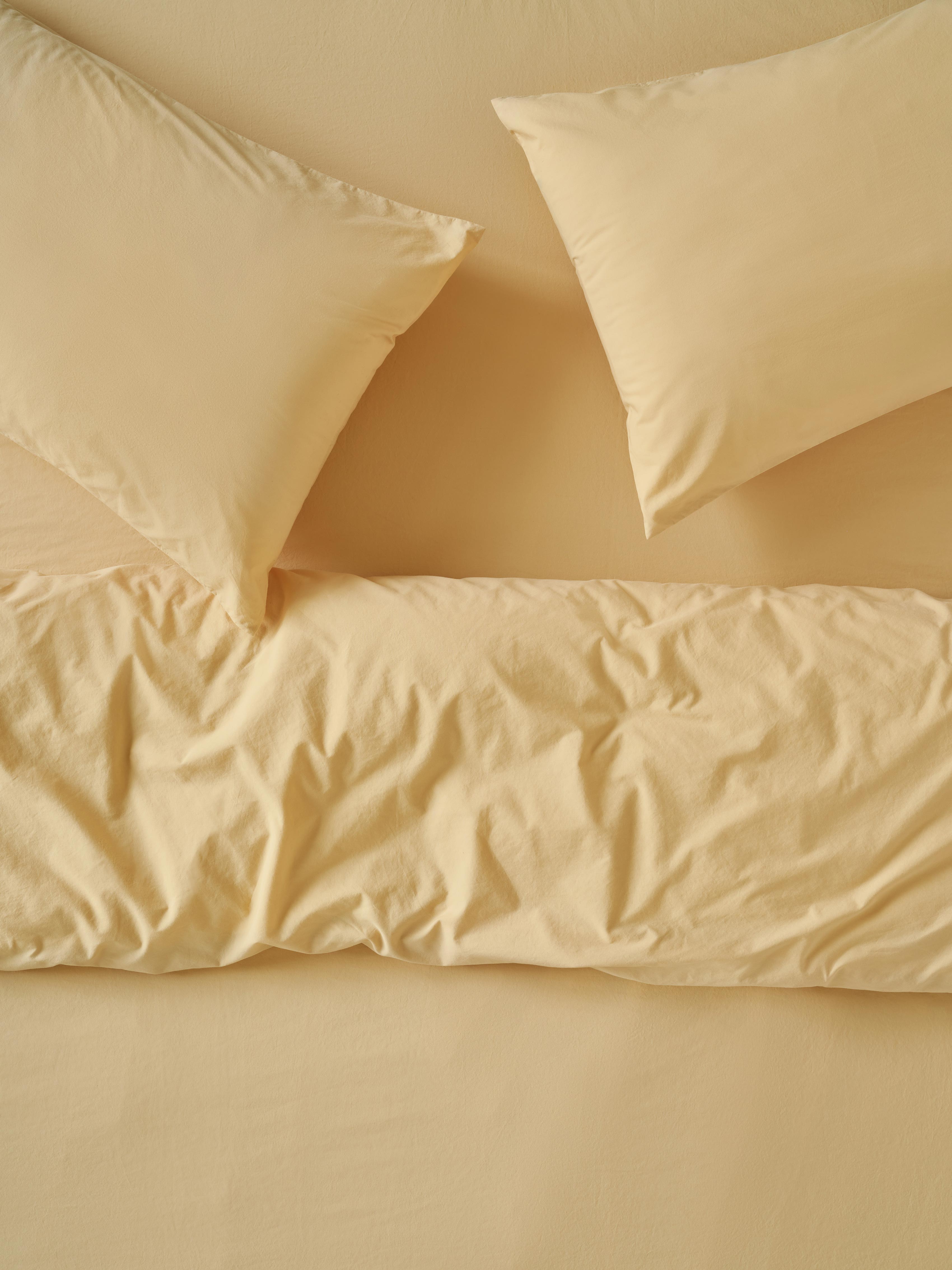 Butter Yellow Washed Cotton Percale Duvet Cover