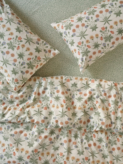 Sage & Mindful Cream Daisy Cotton Duvet Cover