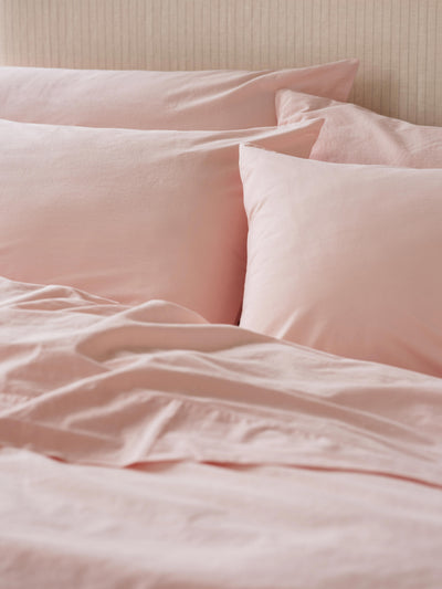 Poetic Pink Washed Cotton Percale Pillowcases (Pair) - Piglet in Bed US