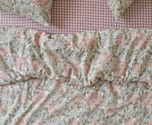 Soft Sage Honeysuckle Linen Blend Duvet Cover