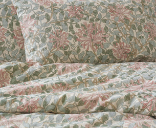 Soft Sage Honeysuckle Linen Blend Pillowcases (Pair)