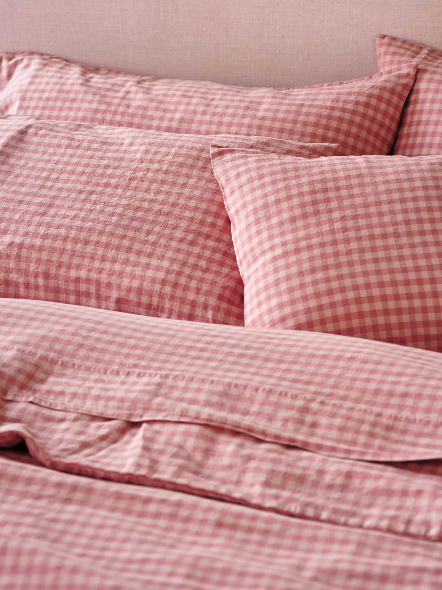 Dusty Pink & Rose Gingham Bedding