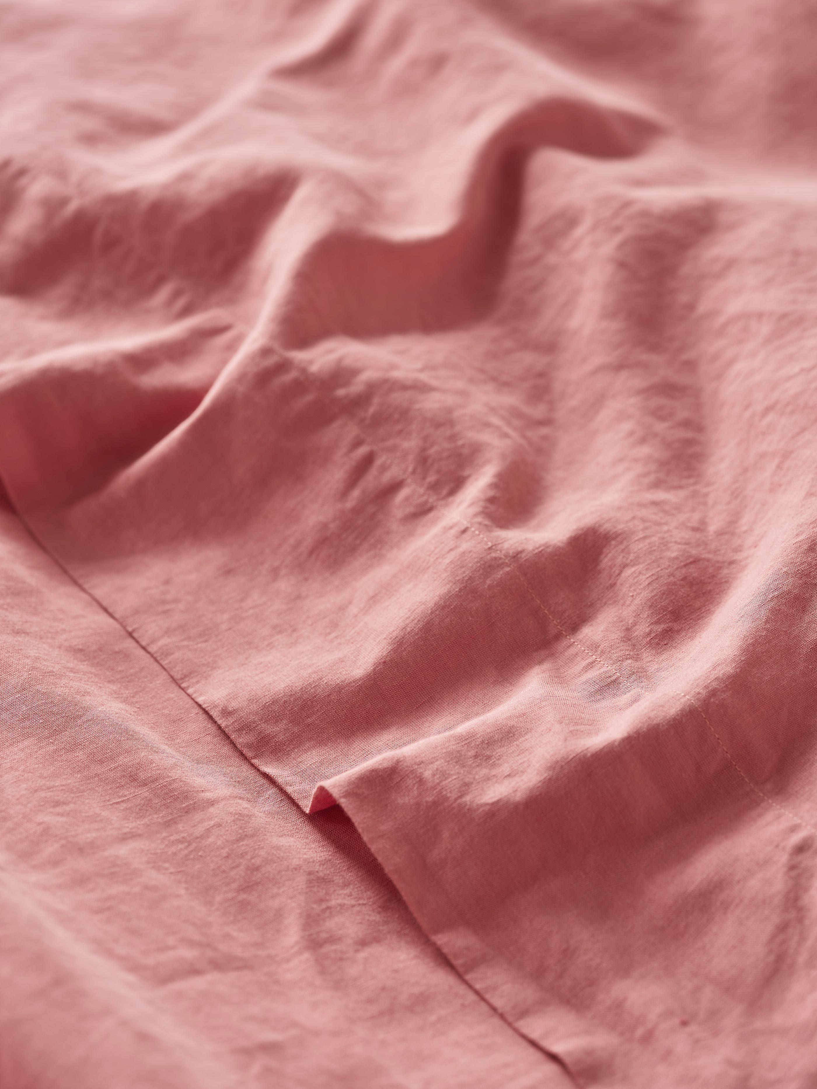 Dusty Pink Linen Blend Flat Sheet | Piglet in Bed US