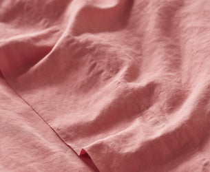 Dusty Pink Linen Blend Flat Sheet