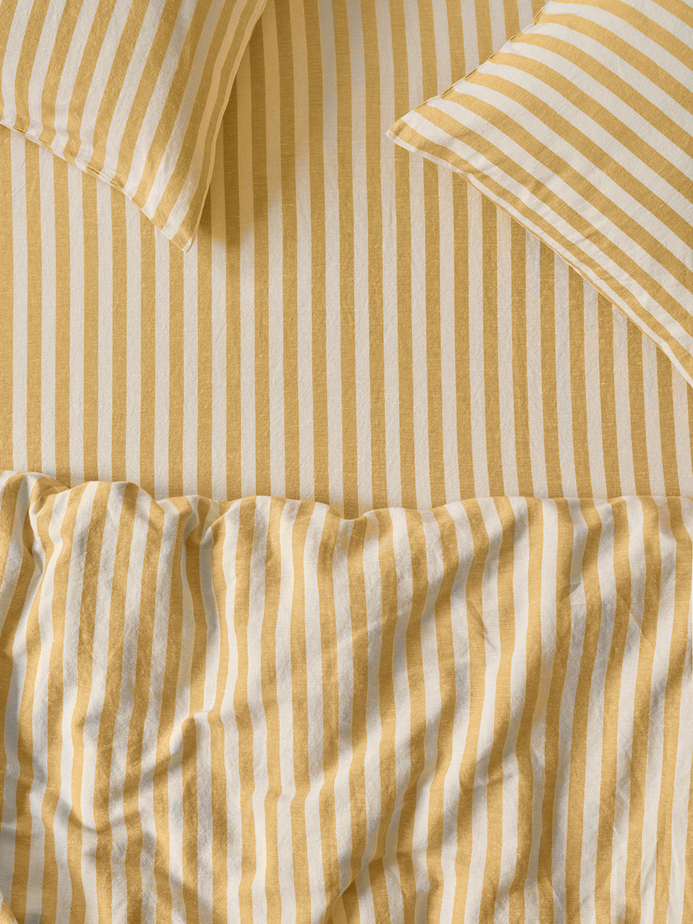 Honey Pembroke Stripe Linen Blend Fitted Sheet King