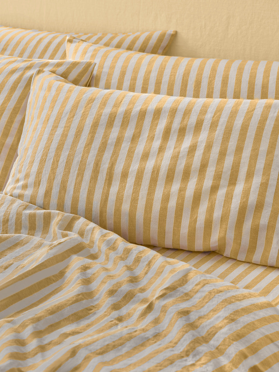 Honey Pembroke Stripe Linen Blend Pillowcases (Pair) King