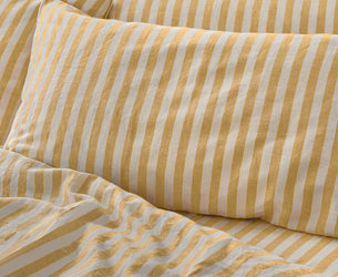 Honey Pembroke Stripe Linen Blend Pillowcases (Pair)