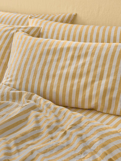 Honey Pembroke Stripe Linen Blend Pillowcases (Pair)