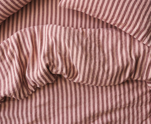 Rhubarb & Rose Pembroke Stripe Linen Blend Duvet Cover