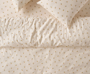 Honey Posy Bud Linen Blend Duvet Cover - Piglet in Bed US