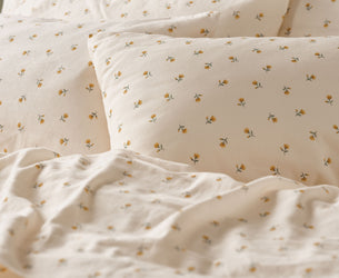 Honey Posy Bud Linen Blend Pillowcases (Pair) - Piglet in Bed US