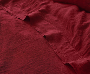 Rhubarb Linen Blend Flat Sheet