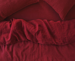 Rhubarb Linen Blend Duvet Cover