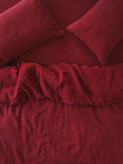 Rhubarb Linen Blend Duvet Cover