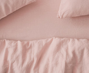 Rose Linen Blend Fitted Sheet