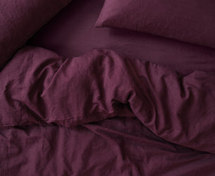 Berry Linen Blend Duvet Cover - Piglet in Bed US