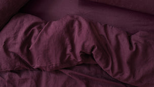 Berry Linen Blend Duvet Cover - Piglet in Bed US