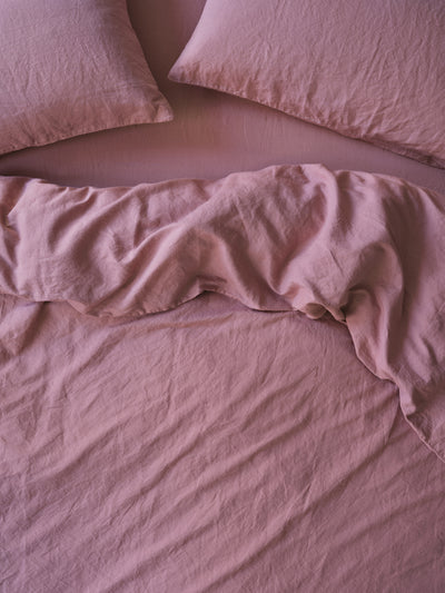 Raspberry 100% Linen Duvet Cover