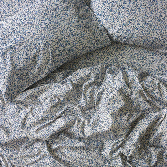 Blue Mini Meadow Cotton Duvet Cover