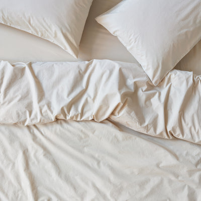 Parchment Washed Cotton Percale Duvet Cover