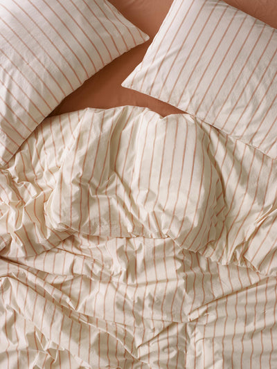 Blush Pink Slumber Stripe Cotton Duvet Cover