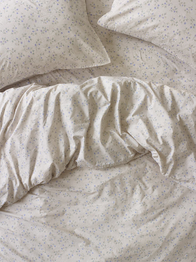 Cream Spring Sprig Cotton Duvet Cover