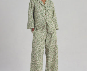 Leafy Arbour Oak Cotton Pants Set