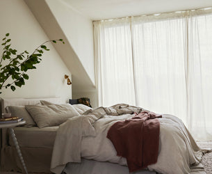 Oatmeal Linen Blend Duvet Cover