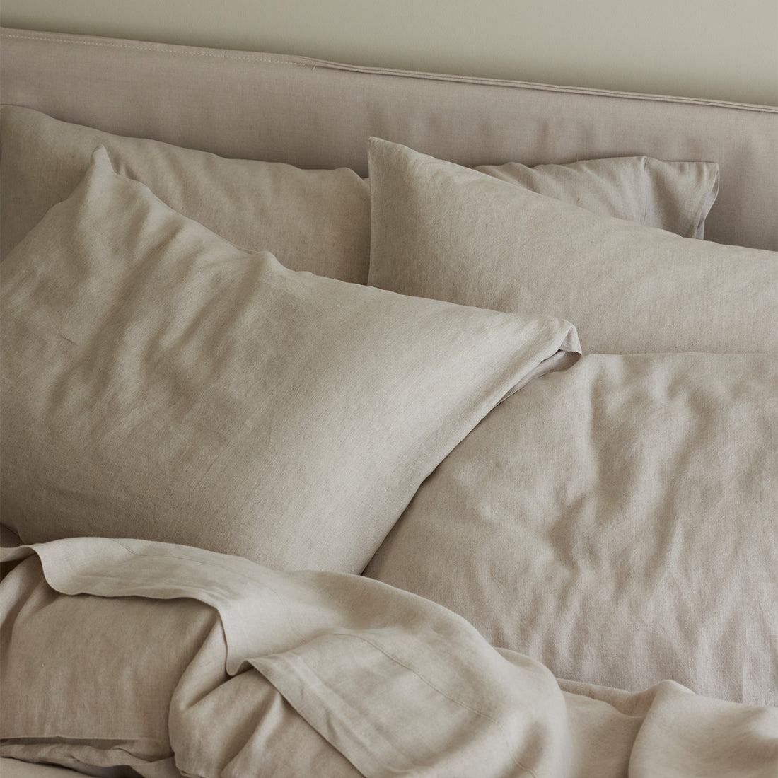 Pure Cotton Check Duvet Set Oatmeal