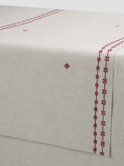 Oatmeal Cross Stitch Tapestry Linen Blend Runner - alternate image
